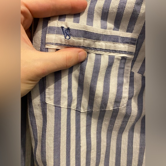 Victoria secret, medium, long sleeved blue striped, sleep shirt - Picture 2 of 5